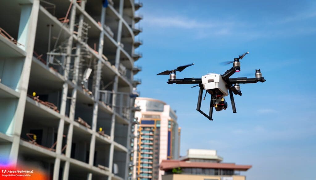 Firefly Use of AI equipped drones for inspection and monitoring of works in city buildings 75696